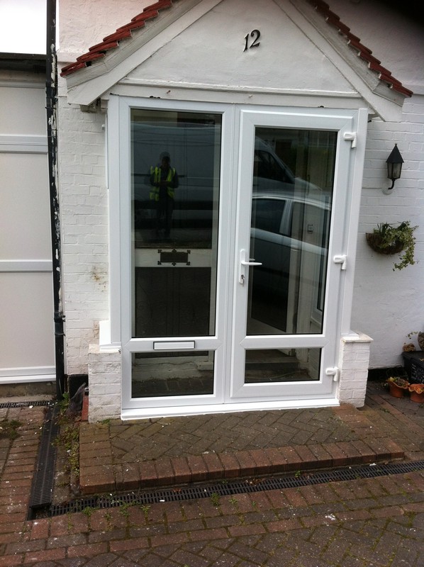uPVC French doors fitted as front entrance in Morden